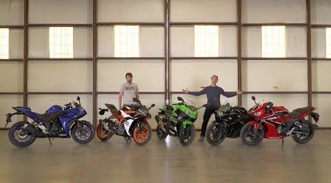 Honda CBR300R vs Kawasaki Ninja 400 vs KTM RC390 vs Suzuki GSX250R vs Yamaha YZF-R3