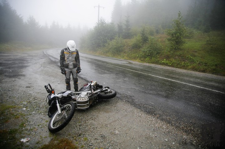 Dropped bike