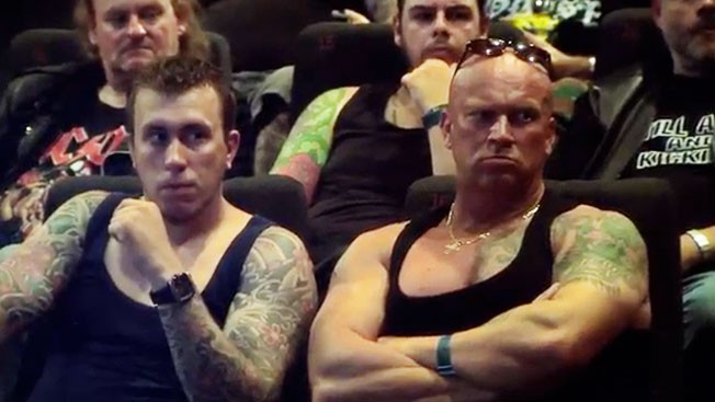 Carlsberg stunts with bikers in cinema