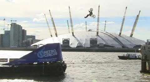 Daredevil does motorbike backflip over River Thames