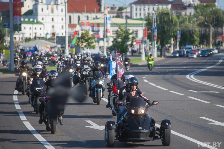 Парад мотоциклисток в Минске