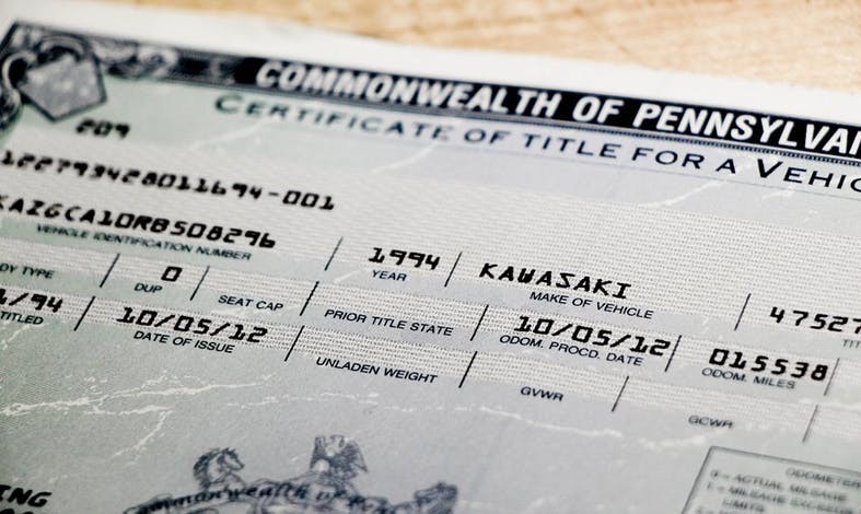 How to avoid title problems when buying a used motorcycle